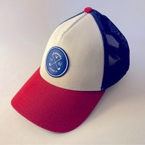 Callaway golf hat, Adjustable strap, red white blue. Cap